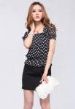 beyifashion Elegant black dot chiffon dress