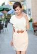 Lotus leaf Sleeve Chiffon Dress (with belt) 